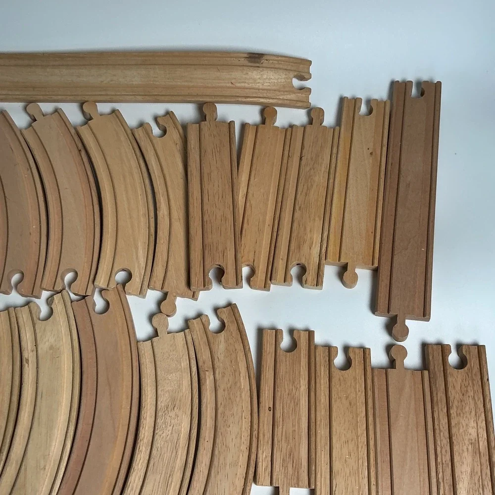 Wooden Train Track Expansion Lot Curved Straight Switch Pieces Thomas Compaible